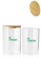 37 oz. Store N Go Glass Storage Jars with Bamboo Lids | CAN16