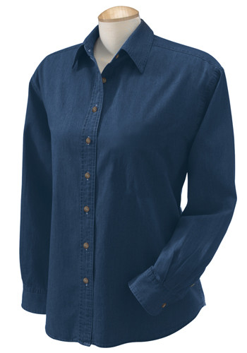Harriton Ladies Long Sleeve Denim Shirts | M550W