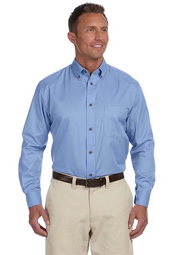 Custom Harriton Men's Easy Blend™ Long-Sleeve Twill Shirts | M500 ...