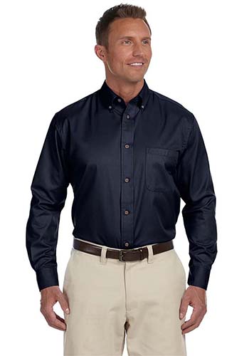 Harriton Men's Easy Blend™ Long-Sleeve Twill Shirts | M500