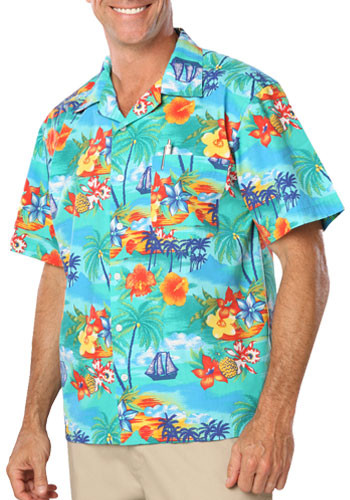 Blue Generation Adult Tropic Print Camp Shirts | BGEN3103