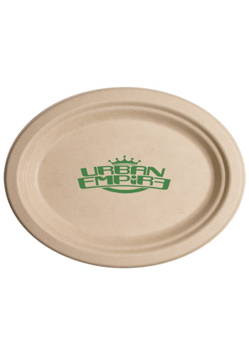 10 Inch Kraft Oval Compostable Paper Plates | TSCPKO10