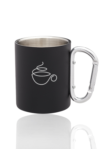 Stainless Steel Carabiner Coffee Mug - 10 oz.