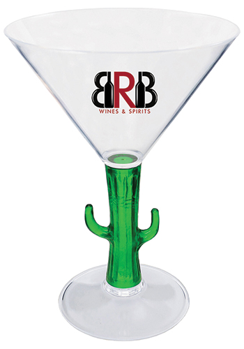 Customized 10 oz. Novelty Stem Plastic Martini Glasses