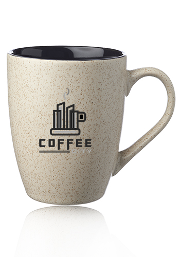 Custom 10 oz. Sesame Speckled Two Tone Coffee Mugs
