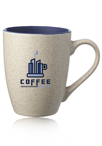 Personalized 10 oz. Sesame Speckled Two Tone Coffee Mugs