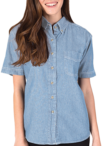 Blue Generation Ladies' Short Sleeve Premium Denim Shirts | BGEN8202S