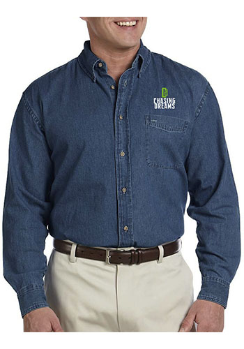 Harriton Mens Long Sleeve Denim Shirts | M550