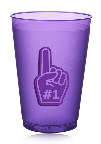 Cheers! 18oz Plastic Cups Disposable Reusable - 12 Pack - Fun & Chic, Unbreakable Frost Flex Drinkware Stadium Cup, Disposable Cups for Party