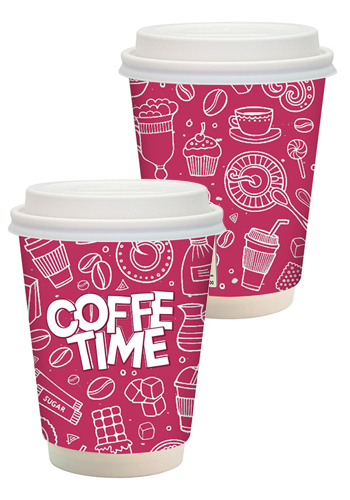 12 oz Full Color Paper Cup with Lid