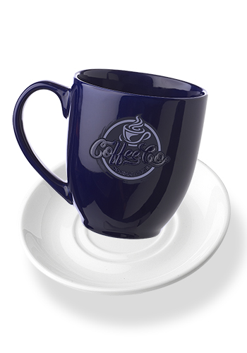 Custom 16 Oz Bistro Glossy Coffee Mugs With Ceramic Coaster 5000sets Discountmugs 6849