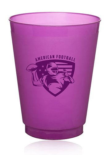 DISCOUNT PROMOS Frosted Plastic Stadium Cups, 10 pack, 16 oz. Shatterproof  Flexible Reusable Party Cups, Natural