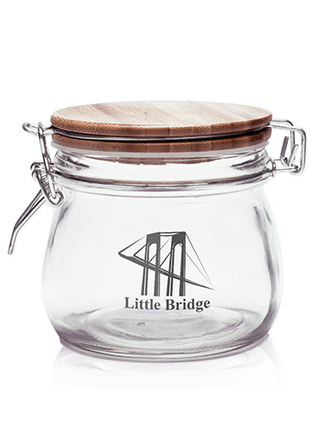 16 oz Glass Candy Jars with Wire Wooden Lids | CAN14