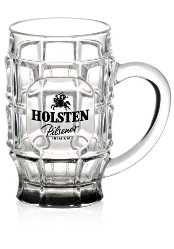 Dimpled Glass Beer Mugs