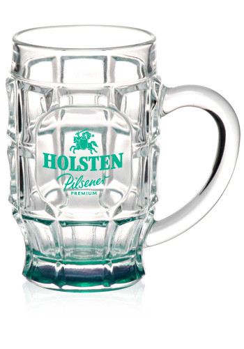 Dimpled Glass Beer Mugs