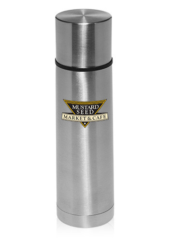 Custom 18 oz. Cylindrical Stainless Steel Vacuum Flasks