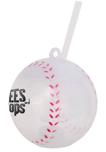 18 oz Light Up Baseball Cup With Lid and Straw | WCLIT690