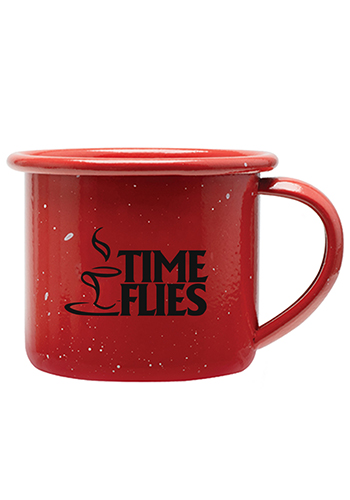 24 oz Enameled Steel Campfire Mugs - Red