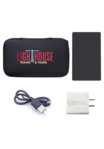 20w Charger and 4000 mAH Slim Card Power Bank Set