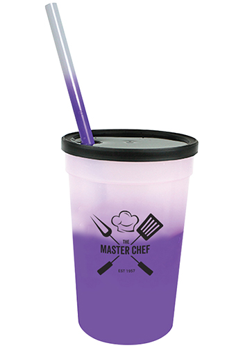 Stadium Cups with Straw and Lid Set