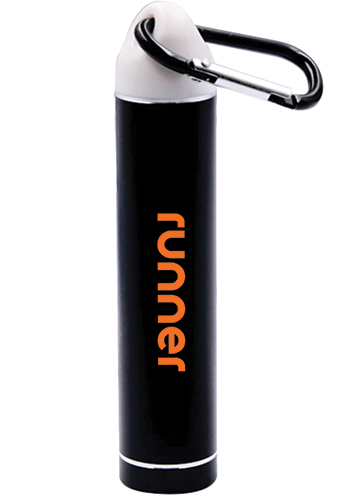 2200 mAh Aluminum Power Bank with Carabiner