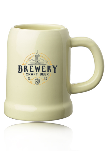 Beige Ceramic Beer Mugs