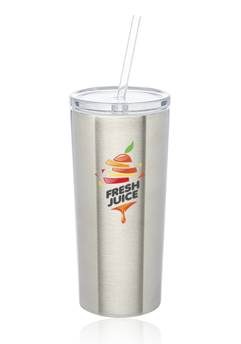 16 oz. Mira Stainless Steel Tumblers with Straw | TM373