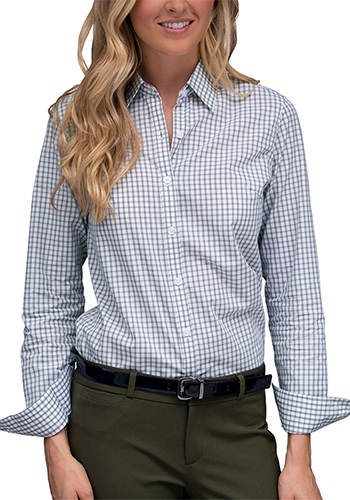 Women’s Easy-Care Gingham Check Dress Shirts | 1108