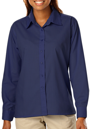 Blue Generation Ladies Long Sleeve Poplin Dress Shirts | BGEN6210