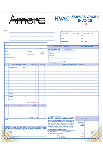 3-Part Large Format HVAC Service Order Form | DFS65323