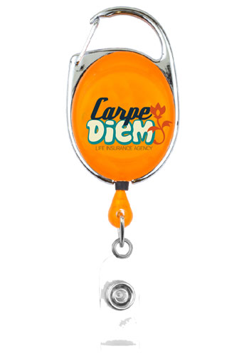 Wholesale 30 Inch Cord Full Color Retractable Carabiner Style Badge Reels