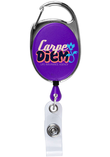 30 Inch Cord Full Color Retractable Carabiner Style Badge Reels | IVRBRCA4