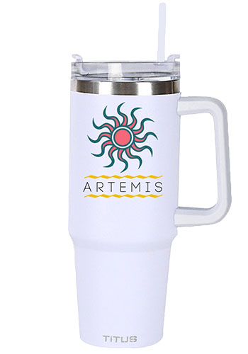 30 oz TiTUS® SS Travel Mug with Straw and Handle | IDTM30SID