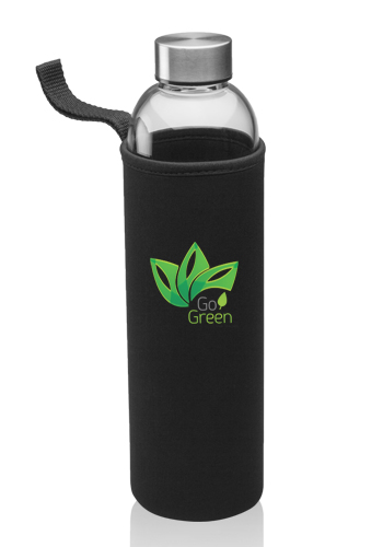 34 oz. Aarthus Glass Water Bottles with Carrying Pouch