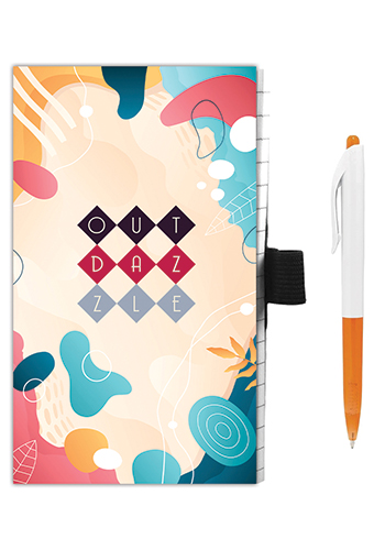 Customized 4 x 6 Perfect Paper Cover Notebook with Pen