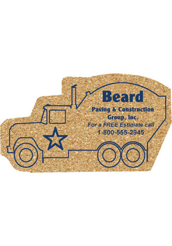 6.5 inch King Size Cork Cement Truck Coasters | AM5XCM
