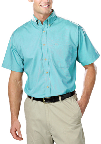 Blue Generation Men's Short Sleeve Stain Release Poplin Shirts | BGEN7216S