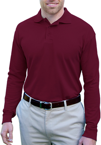 Blue Generation Adult Long Sleeve Polo Shirts | BGEN7505