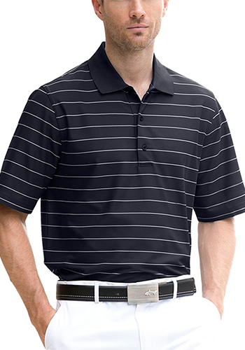Greg Norman Men's Performance Striped Mesh Polo Shirts | GNS5K449