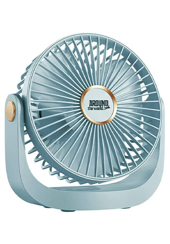 5-Speed Portable Rechargeable Desk Fan with Cover
