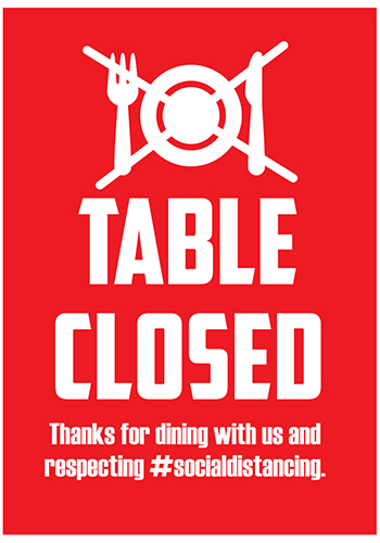 Affordable 5 x 7 Red Table Closed Sign |DL57TABLERED - DiscountMugs