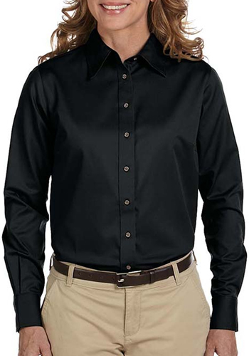 Harriton Ladies' Stain-Release Long-Sleeve Shirts | M500W