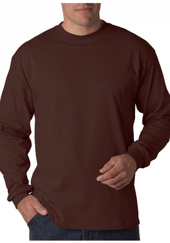 Printed Hanes Beefy-T Long Sleeve T-shirts | 5186 - DiscountMugs