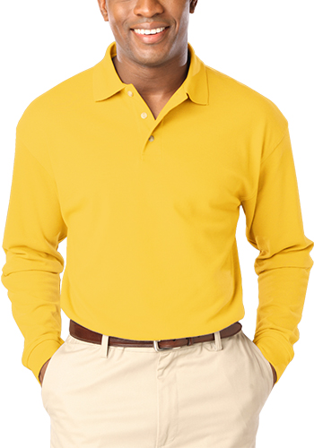Embroidered Mens Pocketless Long Sleeve Polo Shirts | BGEN7207 ...