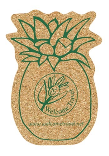 4.25 inch King Size Cork Pineapple Coasters | AM5XPN