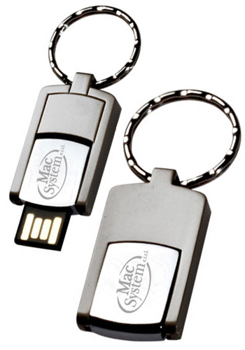 8GB Mini Swivel Metal Flash Drive Key Chains | USB0398GB