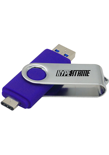 8GB Multi-Port Type C USB Swivel Flash Drive | IDUSBMP00416GB