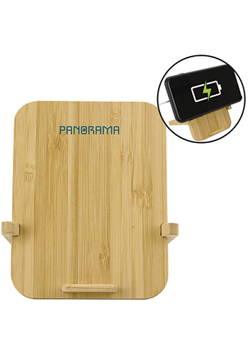 Bamboo 10W Wireless Charger with Phone Holder | IBCTEK064