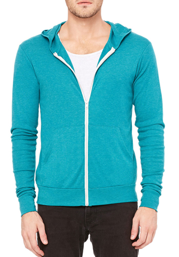 Custom Bella Canvas Unisex Triblend Full-Zip Lightweight Hoodies |B3939 ...