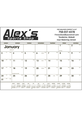 Black & White Desk Pad Calendars | X11390